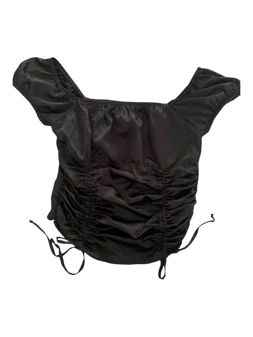 Vintage Y2K Black Ruched Off-Shoulder Top